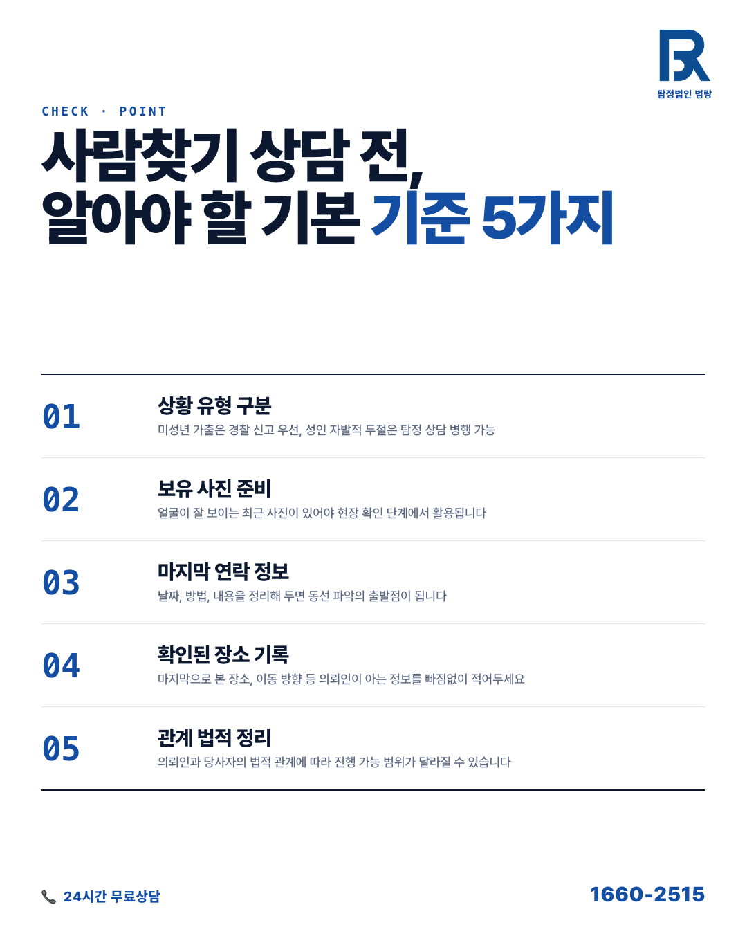 가출·연락두절, 사람찾기 상담 전에 실제로 가능한 것과 준비할 것들 by 서울탐정 범랑
