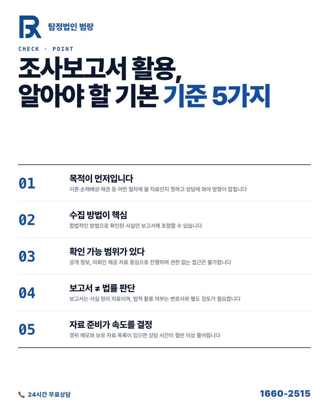 탐정 조사보고서, 법적 증거로 쓰려면 상담 전 뭘 먼저 확인해야 할까? by 창원탐정 범랑